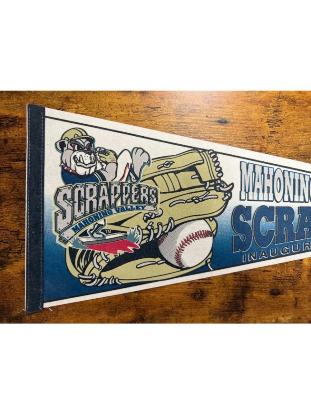 Vintage Mahoning Valley Scrappers baseball Inaugural Season pennant